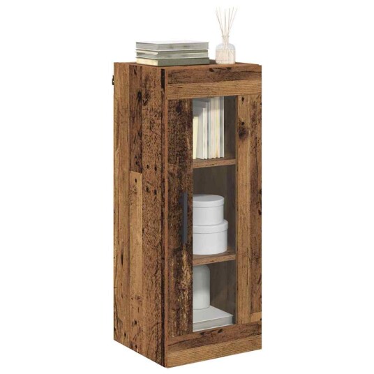 Veggskap Gamle tre 34,5 x 34 x 90 cm Sponplater og glass