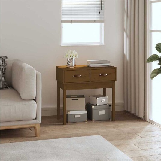 vidaXL Konsollbord honningbrun 76,5x40x75 cm heltre furu vidaXL Konsollbord honningbrun 76,5x40x75 cm heltre furu