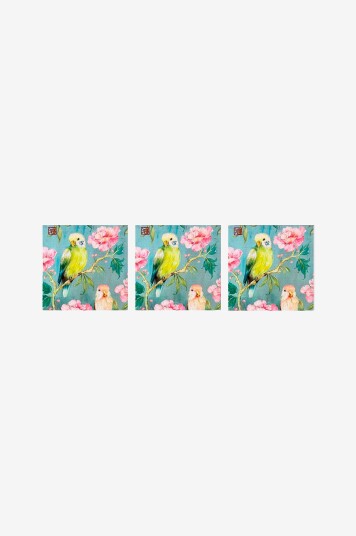 Paperproducts Design Servietter Perruches 33x33 cm 3 stk 20 pk Flerfarget