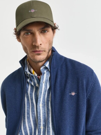 Gant High Shield Cotton Twill Cap Khaki green ONE SIZE