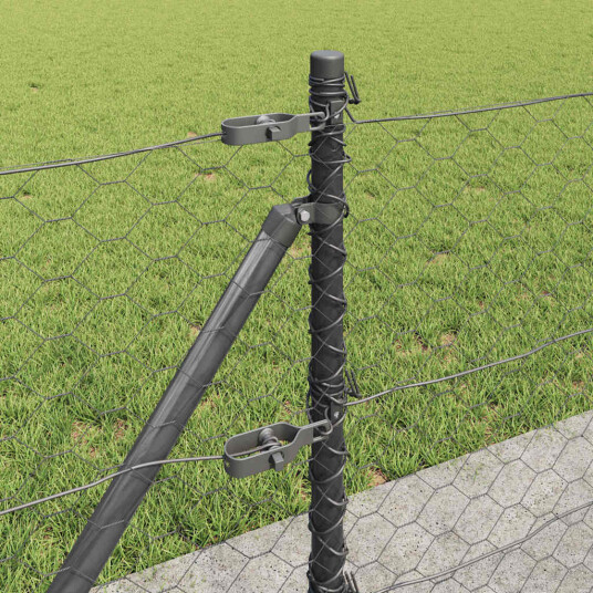 Gjerde med innlegg. Grå 0.4 x 10 m PVC belagt stål