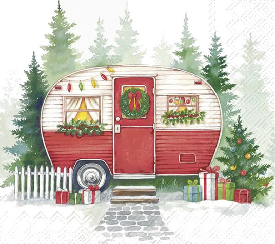 Juleservietter Festive Camper lunsj