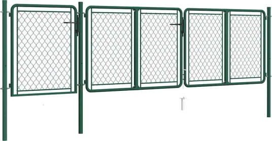 vidaXL Hageport stål 400x75 cm grønn