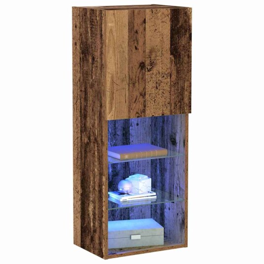 TV benk med LED lys i gammelt tre 40,5x30x102 cm TV benk med LED lys i gammelt tre 40,5x30x102 cm