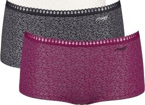 Sloggi Truser 3P GO Crush Hipster Shorts Rosa/Svart bomull X Large Dame