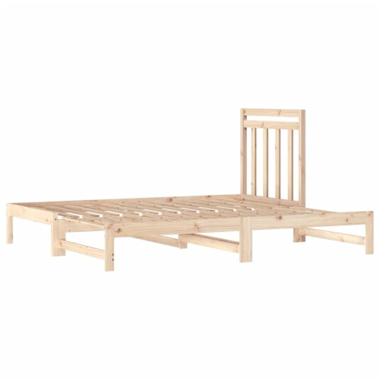 vidaXL Uttrekkbar dagseng 2x(90x200) cm heltre furu