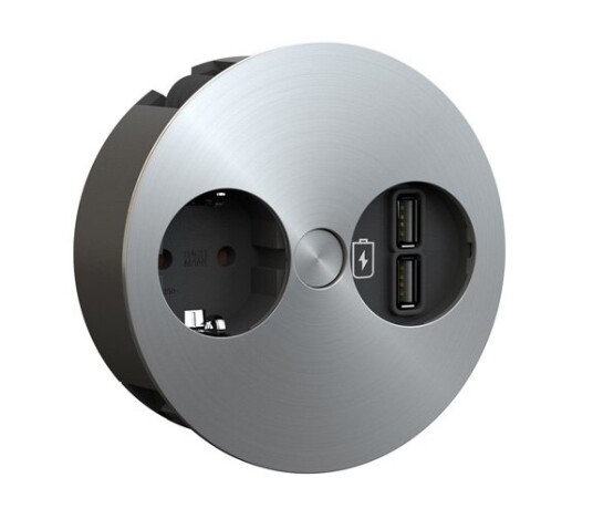 Bachmann Twist 1 Stikkontakt 2xUSB nedfellbar Rustfritt stål IP21 - 1503736 Bachmann Twist 1 Stikkontakt 2xUSB nedfellbar Rustfritt stål IP21 - 1503736