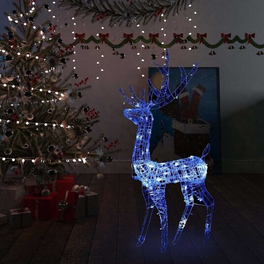 vidaXL Julereinsdyr dekorasjon akryl 140 LED 140 cm blå