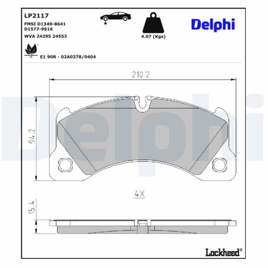 Bremseklosser DELPHI LP2117 Bremseklosser DELPHI LP2117