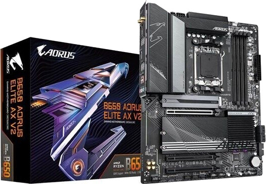 GIGABYTE B650 AORUS ELITE AX V2 ATX Hovedkort med AMD AM5, DDR5 og Wi-Fi 6E