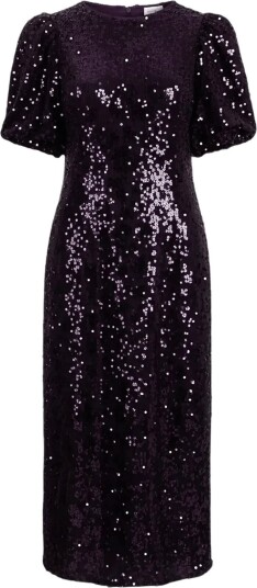 YAS Yassofie 2/4 Sequin Midi Dress S. Noos - SHADOW PURPLE - XS