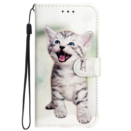 INCOVER Samsung Galaxy S24 Kunstskinn Flipdeksel m. Lommebok og Stropp - Kattunge