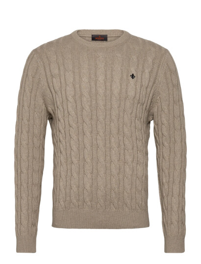 Morris Nathan Cable Oneck   Khaki green   S