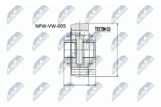 Nty Drivknute drivaksel NTY NPW VW 005
