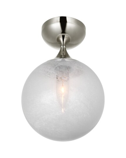 Cristol Single plafond nickel/vit