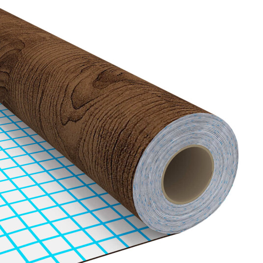  Selvklebende Folie Til Møbler 500x90cm PVC Mørk Eikefarge