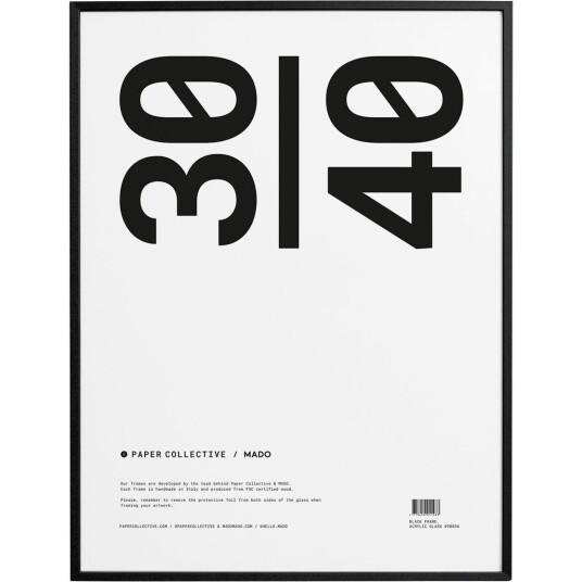 Paper Collective Ramme Svart / Akryl glass 30x40 cm