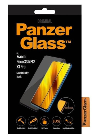 PanzerGlass - Skjermbeskyttelse for mobiltelefon - omslagskompatibel - glass - rammefarge svart - for Xiaomi POCO X3 NFC