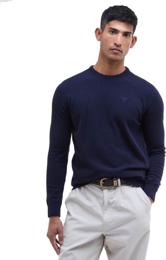 Barbour Men's Essential Lambswool Crew Neck Navy XL Barbour Men's Essential Lambswool Crew Neck Navy XL