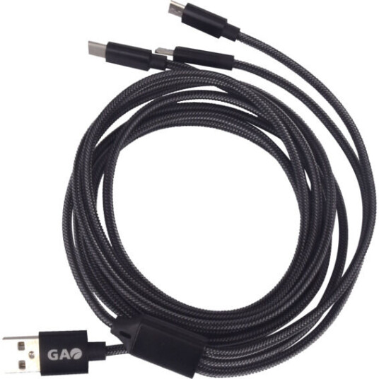 J&EL USB ladekabel 3i1 lightning+micro+ type C 2m - 89973 J&EL USB ladekabel 3i1 lightning+micro+ type C 2m - 89973