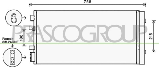 Kondensator, klimaanlegg PRASCO RN090C002