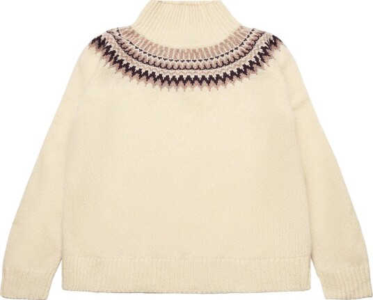 FUB Lambswool Fair Isle Sweater CREME 100 FUB Lambswool Fair Isle Sweater CREME 100