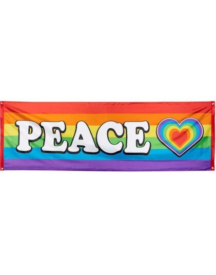 Kjempestort Peace Posterflagg Banner 220x74 cm