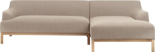 Hörnsoffa Beliani Sosjo Beige ljust trä Högervänd Taupe Right faced