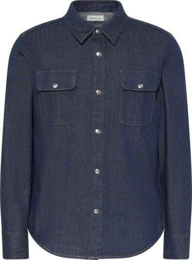 Calvin Klein Jeans Iconic Indigo Wstrn Dnm Shirt Navy XS