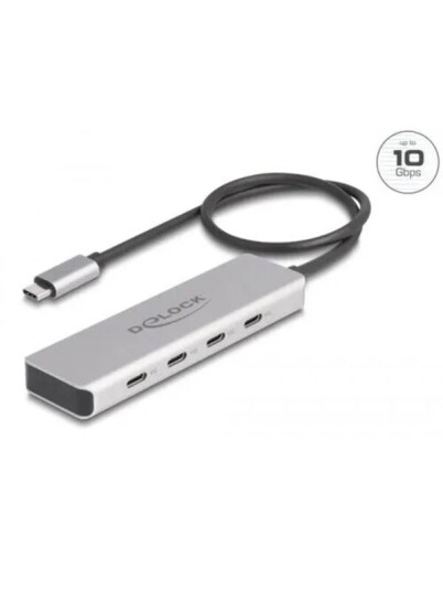 DeLOCK Hub 10 Gbps with 35 cm Connection Cable 4 Ports USB hub 4 porter Gr 64231