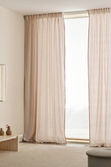 Jotex LEIA gardin med multifunksjonsbånd 2-pk Beige 1655731-02-250 1655731-02-300