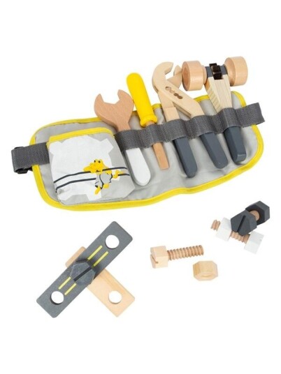 Small Foot Tool Belt with Wooden Tools Miniwob