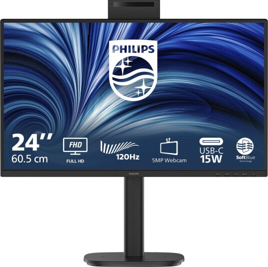 Philips 24B2N3200JH 24" FHD IPS Skjerm 120Hz med USB-C Svart