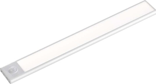 60cm 2,5W LED kabinettlys med PIR sensor   5V sølv 3000mA batteri oppladbar 3000K   Kulør : Varm