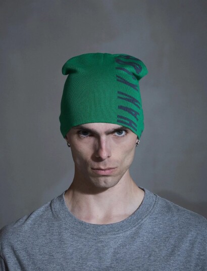 HAN Kjøbenhavn Logo Cuffless Beanie Green ONE SIZE
