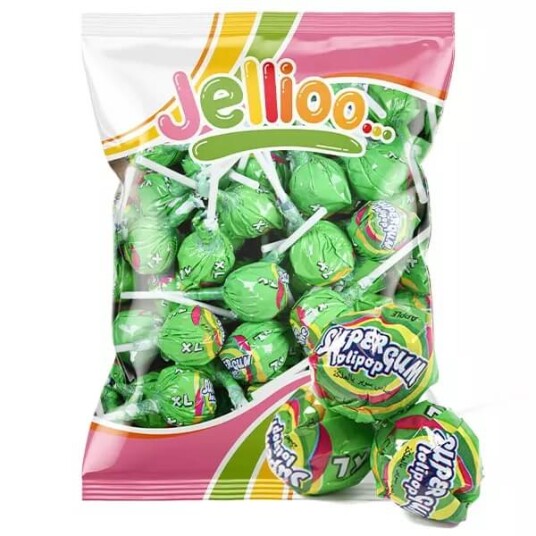 Super Gum Lollipop Gum Green Apple 53st