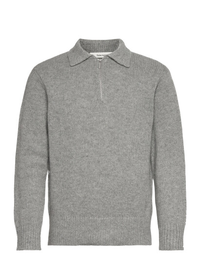 Selected Slhcody Ls Knit Relaxed Half Zip Polo - Grey - S
