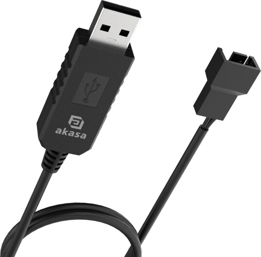 AKASA USB to 3-Pin 4-Pin 5V to 12V PC Fan adapter cable 60cm AKASA USB to 3-Pin 4-Pin 5V to 12V PC Fan adapter cable 60cm