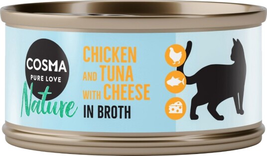 Cosma Våtfôr Nature & Tunfisk Med Ost Kylling 24 X 70 G