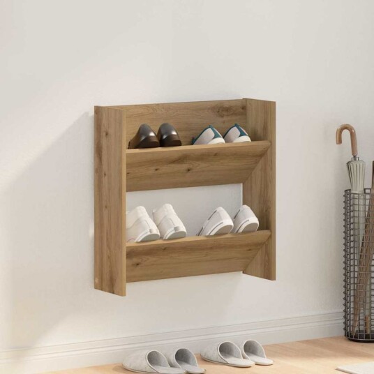 Veggsko skap med hylle Veggmontert artisan eik Konstruert tre Veggsko skap med hylle Veggmontert artisan eik Konstruert tre
