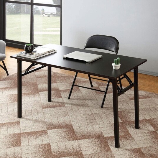 Sammenleggbart skrivebord 140x60x75cm Svart Valnøtt