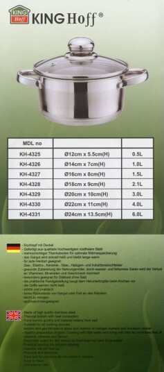 Kinghoff Gryte 1,5 L 16 Cm Kinghoff [Kh 4327]