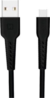Swissten 1m USB-C til USB-A Kabel Svart Swissten 1m USB-C til USB-A Kabel Svart
