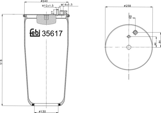 Luftbelg, fjæring FEBI BILSTEIN 35617