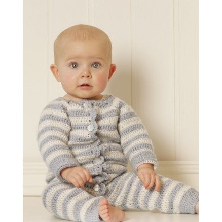 Baby Blues by DROPS Design Baby heldrakt Hekleoppskrift str 0 mdr 3 4 år