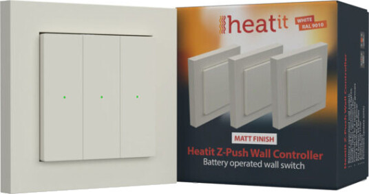 Heatit - Z-Push Veggkontroller - Hvit 9010 - 4512646 Heatit - Z-Push Veggkontroller - Hvit 9010 - 4512646