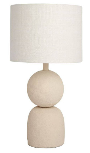 Cora Bordlampe 38 x 20 cm Metall/Linstoff Hvit Cora Bordlampe 38 x 20 cm Metall/Linstoff Hvit
