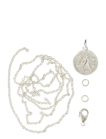Me & My Box Zodiac Coin Pendant And Chain Set, Libra - Silver - ONE SIZE Me & My Box Zodiac Coin Pendant And Chain Set, Libra - Silver - ONE SIZE