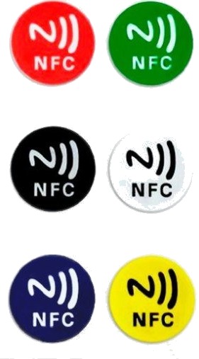 Light Solutions - NFC Tag Fargede Klistremerker - NTAG213 - 6 Stk