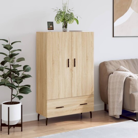 vidaXL Highboard sonoma eik 69,5x31x115 cm konstruert tre